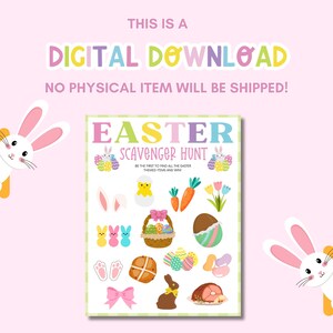 Easter Scavenger Hunt Printable Game for Kids, Easter Games for Kids ...
