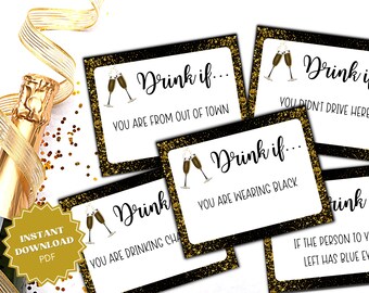 Drink If New Years Eve Card Game, Adult Party Game, Ice Breaker Games, Party Games Adult, Drinking Games, Bar Games, Adult Party Games