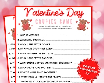 Valentine's Day Couples Game, Couples Night, Couples Date Night, Couples Game Night, Date Night Games, Games For Couples, Valentines Game