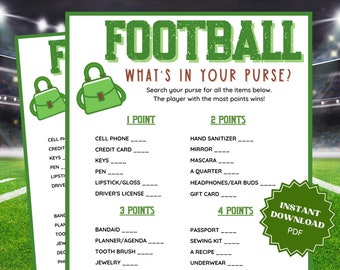 What's In Your Purse Super Bowl Game, Super Bowl Games, Family Party Game, Group Games, Adult Party Games, Adult Party Game, Purse Game