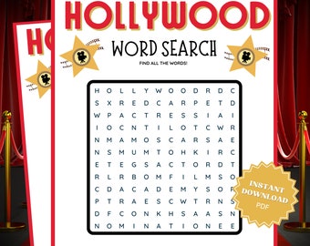 Word Search Oscar Party Game, Academy Awards, Academy Award Party, Oscars Party, Oscars Party GamesWord Games, Word Search, Kids Word Search