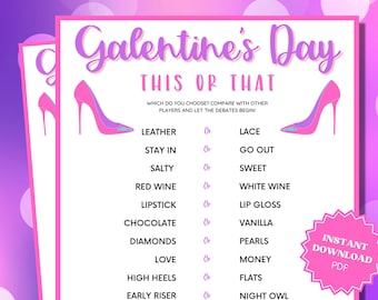 Galentines Day This Or That Game, Galentines Party, Galentines Day Games, Galentines Games, Girls Night Out, Ladies Night Games