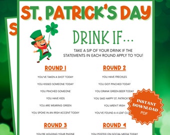 St Patricks Day Drink If Game, St Patricks Games, St Patricks Game, Adult Drinking Games, Bar Games, Drinking Game, Adult Party Games