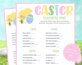 Easter Scavenger Hunt Printable Easter Game, Scavenger Hunt, Printable Easter Games, Easter Game For Kids, Group Games, Family Party Game