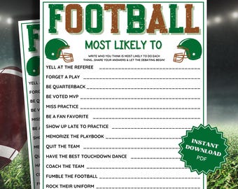 Most Likely To Super Bowl Party Game, Super Bowl Games, Family Party Game, Group Games Virtual Games, Adult Party Games