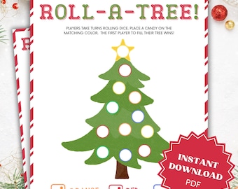 Roll A Christmas Tree, Roll a Tree, Roll a Tree Dice Game, Roll a Tree Game, Christmas Games for Kids, Printable Christmas Games for Kids
