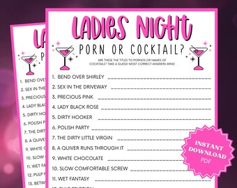 Ladies Night Porn Or Cocktail Game, Ladies Night Out, Girls Night Out, Ladies Night Game, Girls Weekend, Fun Adult Games, Party Trivia