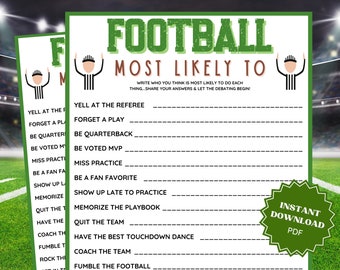 Most Likely To Super Bowl Party Game, Super Bowl Games, Family Party Game, Group Games Virtual Games, Adult Party Games