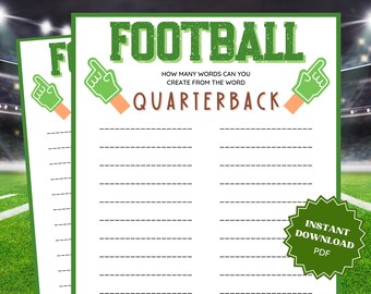 Quarterback Super Bowl Party Word Game, Super Bowl Games, Family Party Game, Group Games, Virtual Games,
