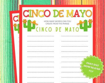Word Game Cinco De Mayo Game For Kids, Cinco De Mayo Games, Word Scramble, Cinco De Mayo Activity, Cinco De Mayo Party, Word Games