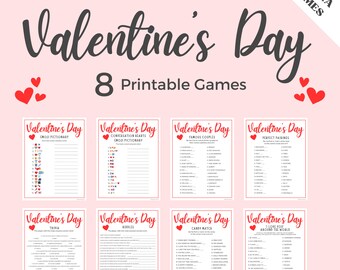 8 Trivia Valentines Game Bundle, Valentines Games Printable, Valentines Game Printable, Trivia Games, Trivia Printable, Trivia Night