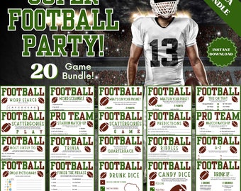 Super Bowl Party Games - 20 Game Bundle, Family Party Game, Group Games, Adult Party Games, Word Games, Trivia Games, Drinking Games