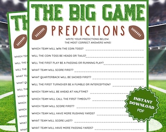Super Bowl Predictions Super Bowl Party Game, Super Bowl Games, Family Party Game, Group Games, Virtual Games, Adult Party Games