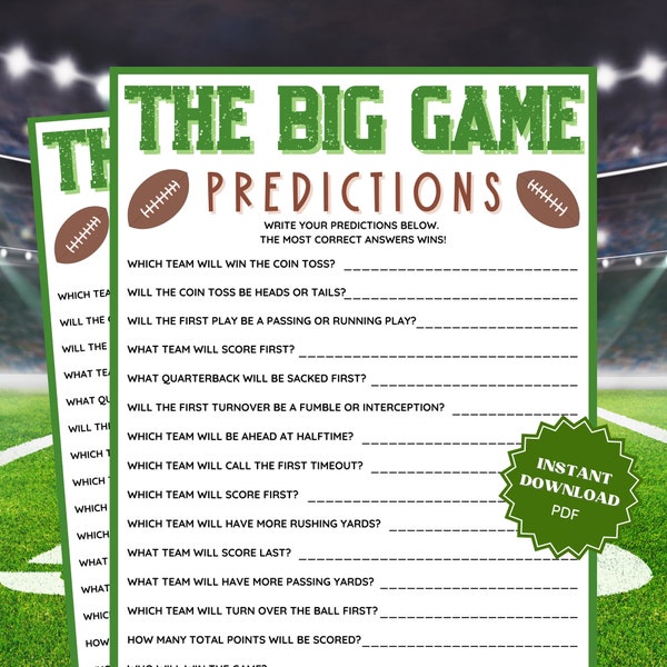 Super Bowl Predictions Super Bowl Party Game, Super Bowl Games, Family Party Game, Group Games, Virtual Games, Adult Party Games