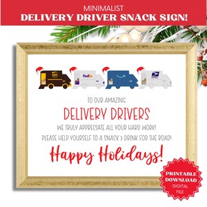Delivery Driver Snack Sign, Delivery Driver Sign, Delivery Driver Thank You, Delivery Driver Snack Sign Printable, Delivery Driver Snack