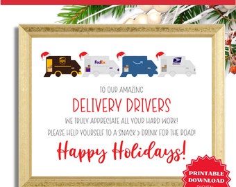 Delivery Driver Snack Sign, Delivery Driver Sign, Delivery Driver Thank You, Delivery Driver Snack Sign Printable, Delivery Driver Snack