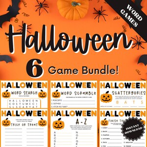 Halloween Word Games Bundle: Kids Party Pack (Digital Download)