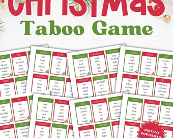 Christmas Taboo Cards, Christmas Taboo Game, Christmas Taboo Cards, Holiday Taboo, Holiday Taboo Cards, Taboo Game, Taboo Card Game Set