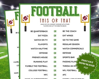 This Or That Super Bowl Party Game, Super Bowl Games, Family Party Game, Group Games, Adult Party Games, Adult Party Game, Adult Game Night