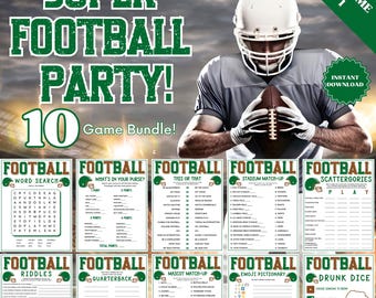 Super Bowl Party Games - 10 Game Bundle Vol. 1, Family Party Game, Group Games, Adult Party Games, Word Games, Trivia Games, Drinking Games