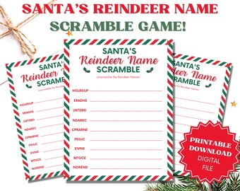Santa's Reindeer Scramble, Christmas Party, Christmas Games, Fun Christmas Games, Christmas Party Game, Christmas Activities, Holiday Games