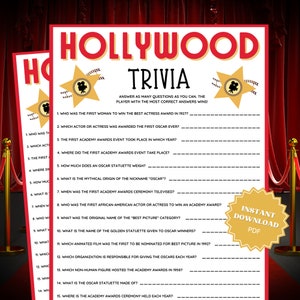 Oscars Party Trivia Game, Academy Awards, Academy Award Party, Oscar Party, Oscars Party Games ...