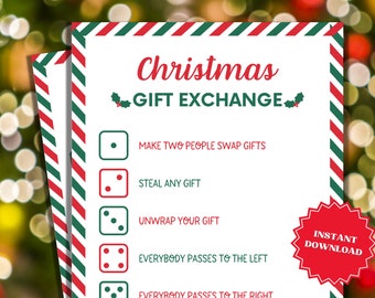 Roll The Dice Christmas Gift Exchange Game, Secret Santa Game, White Elephant Game, Work Party Game, Pass The Gift, Stealing Santa