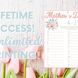 A-Z Mothers Day Game for Kids, Mothers Day Games, Word Game, Word ...