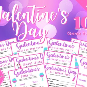 Galentine&#39;s Day 10 Game Bundle: Ladies Night Party Trivia (Digital Download)