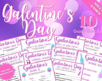 Galentines Day 10 Game Bundle, Galentines Party, Galentines Day Games, Galentines Games, Ladies Night Games, Girls Night Games, Party Trivia