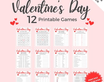 12 Valentines Day Games For Couples, Valentines Game Couple, Valentines Game Bundle For Adults, Valentines Game Printable, Adult Party Games