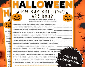 Trivia Halloween Game Printable, Trivia Games, Halloween Games For Adults, Halloween Games For Teens, Halloween Printable Games,