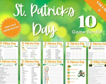 St Patricks Day 10 Game Bundle, St Patricks Games, St Patricks Day Game, St Patricks Game, Adult Drinking Games, Trivia Games, Group Games