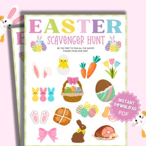 Easter Scavenger Hunt Printable Game for Kids, Easter Games For Kids, Fun Indoor Scavenger Hunt, Easter Activity, Easter Instant Download