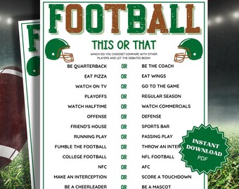 This Or That Super Bowl Party Game, Super Bowl Games, Family Party Game, Group Games, Adult Party Games, Adult Party Game, Adult Game Night