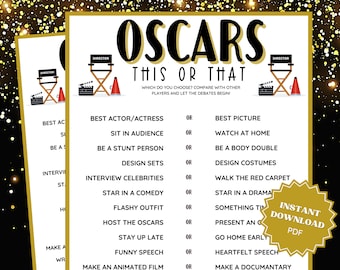 Oscars Party Game BUNDLE 94th Academy Awards Party Games 