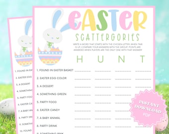 Scattergories Printable Easter Game, Easter Games for Kids, Printable Easter Games, Word Games, Easter Games Download, Family Party Game