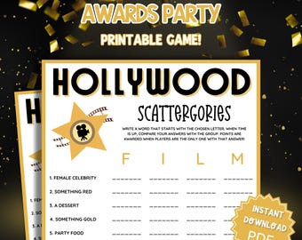 Oscars Party Scattergories Game, Scattergories, Group Games, Oscar Party, Word Games, Oscar Party Games, Oscars Party, Oscars Party Games
