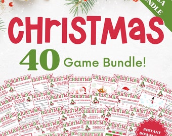 40 Christmas Games Bundle, Christmas Games for a Group, Christmas Games for Adults, Christmas Games for Families, Christmas Games for Kids