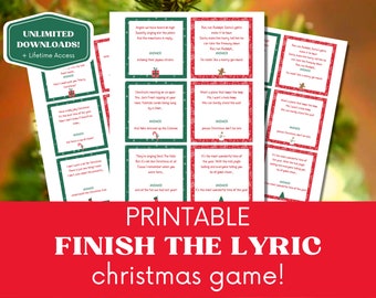 Finish The Lyrics, Holiday Party Games, Christmas Trivia, Christmas Activities, Fun Christmas Game, Christmas Song Game, Family Party Games