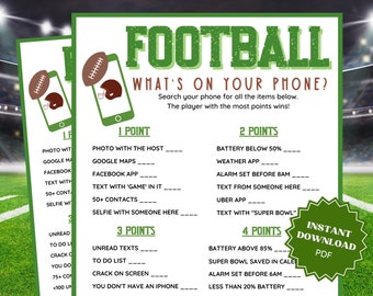 What's On Your Phone Super Bowl Game, Super Bowl Games, Family Party Game, Group Games, Adult Party Games, Adult Party Game