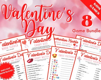 Valentines Day 8 Game Bundle, Kids Word Search, Winter Games, Classroom Games, Valentines Activity, Valentine Games Kids, Valentines Bundle