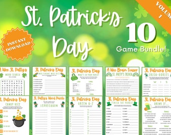St Patricks Day 10 Game Bundle, St Patricks Games, St Patricks Day Game, St Patricks Game, Candy Dice Game, Trivia Games, Group Games