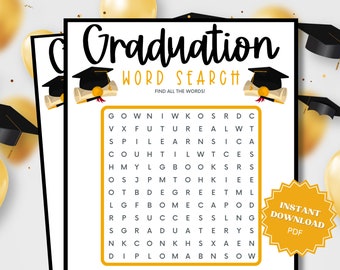 Word Search Graduation Party Printable Game, Graduation Games, Grad party Games, Graduation Game, Word Games, Word Search, Group Party Games