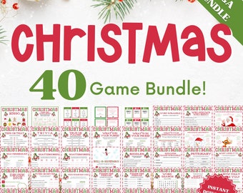 40 Christmas Games Bundle, Christmas Games for a Group, Christmas Games for Adults, Christmas Games for Families, Christmas Games for Kids