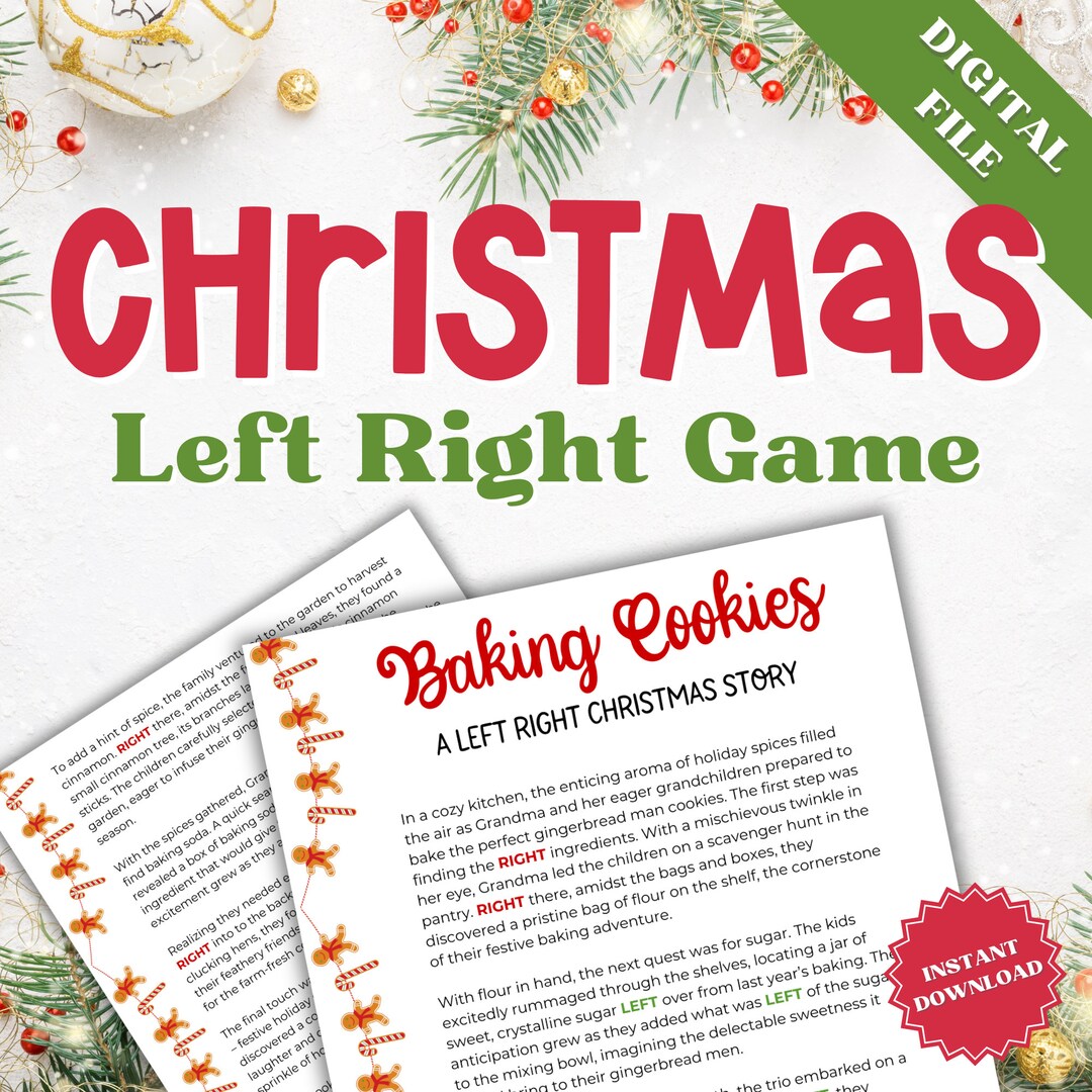 Christmas Left Right Game: Holiday Party Activity (digital Download) - Etsy