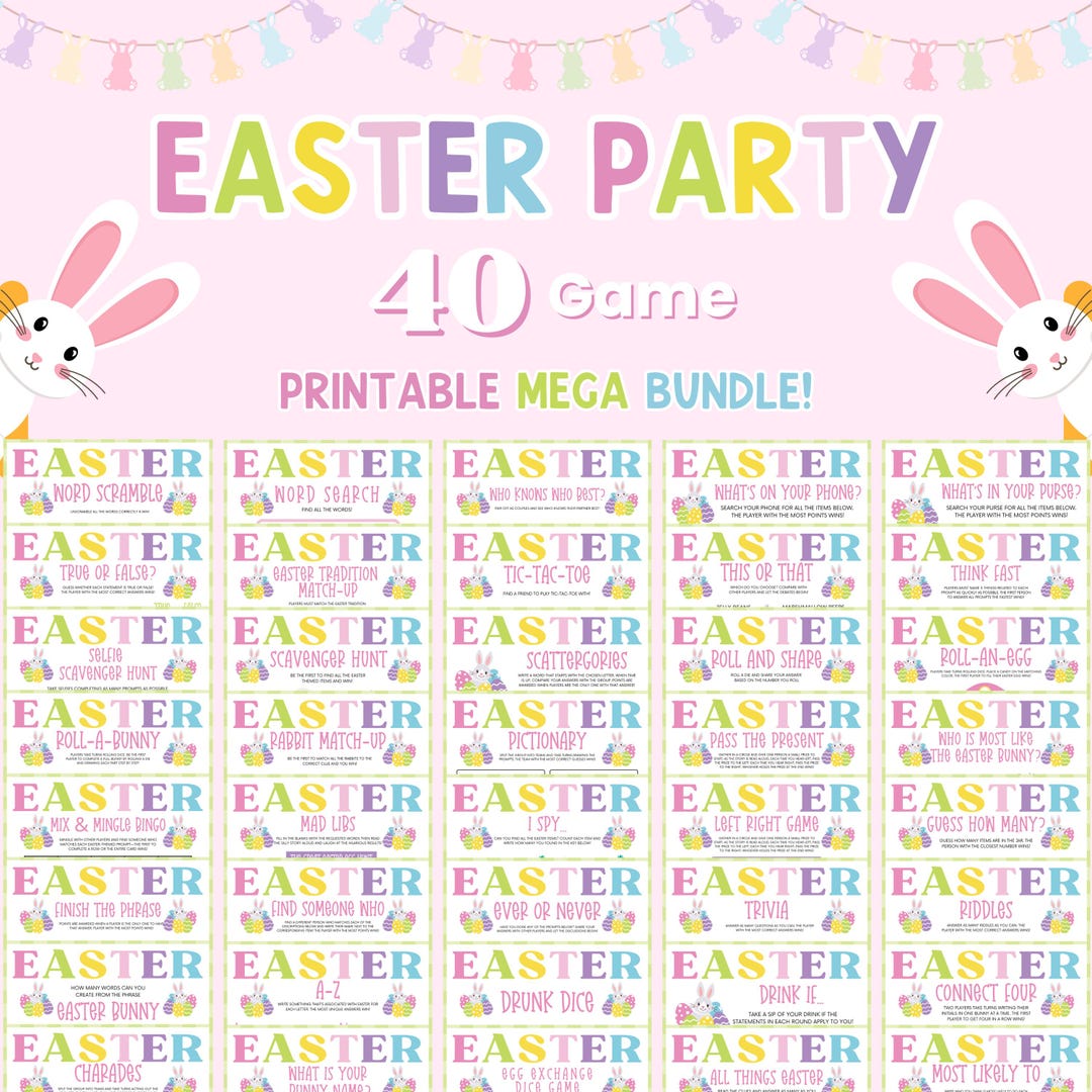 Printable Easter Party Games: 40 Game Mega Bundle (PDF) - Etsy