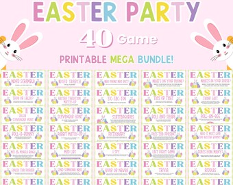 Printable Easter Party Games 40 Game Mega Bundle, Printable Easter Games for Kids, Easter Party Games Printable, Easter Games Printable