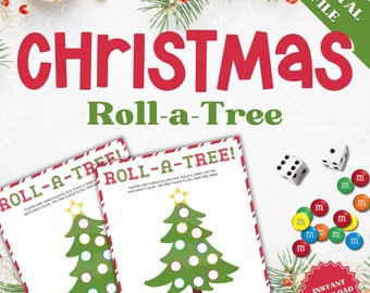 Roll A Christmas Tree, Roll a Tree, Roll a Tree Dice Game, Roll a Tree Game, Christmas Games for Kids, Printable Christmas Games for Kids