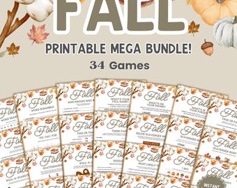 Fall Party Games: Mega Printable Bundle (Instant Download)